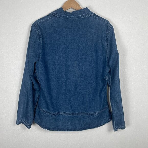 Vintage Studio West Blue Beaded Zip Jean Jacket Sz: M - Picture 7 of 11